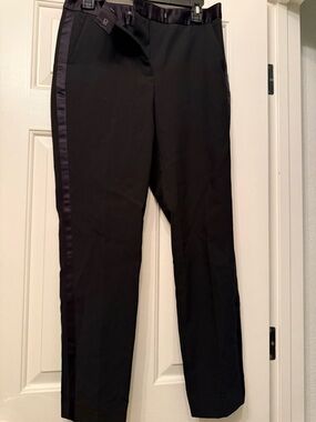 Zara Black Men's Dress Pants with Satin Side Stripe tuxedo pants